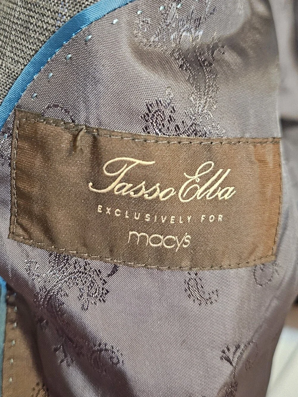 Tasso Elba Exclusive for Macy Blazer Coat Jacket Gray 100% Wool Size 46R Regular